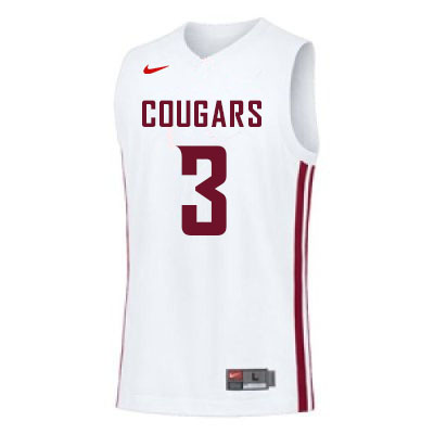 Men #3 Jefferson Koulibaly Washington State Cougars College Basketball Jerseys Sale-White - Click Image to Close